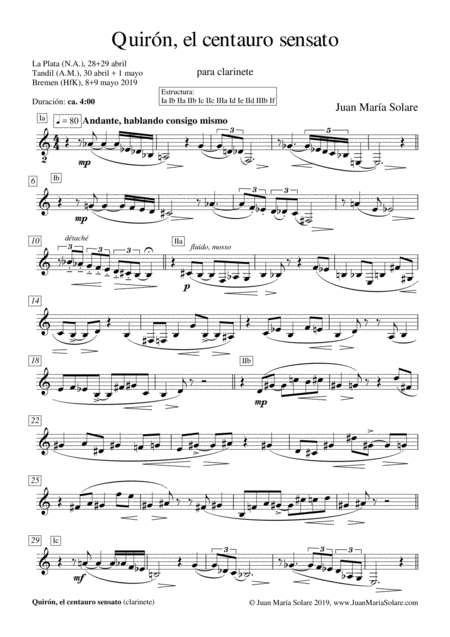 Quirn El Centauro Sensato Solo Clarinet Page 2