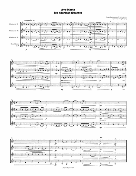 Rachmaninoff Ave Maria For Clarinet Quartet Page 2