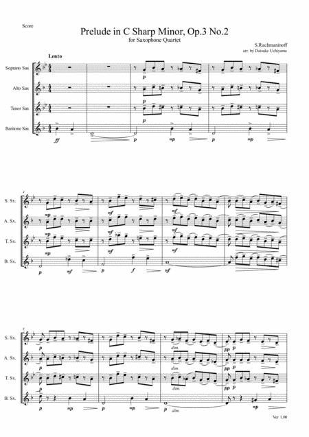 Rachmaninoff Prelude In C Minor For Saxophone Quartet Page 2