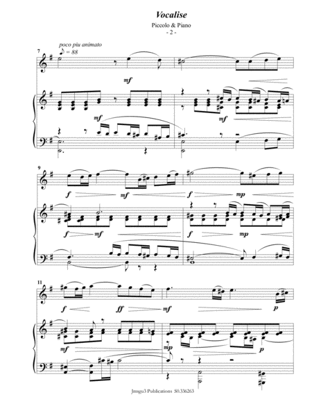Rachmaninoff Vocalise For Piccolo Piano Page 2