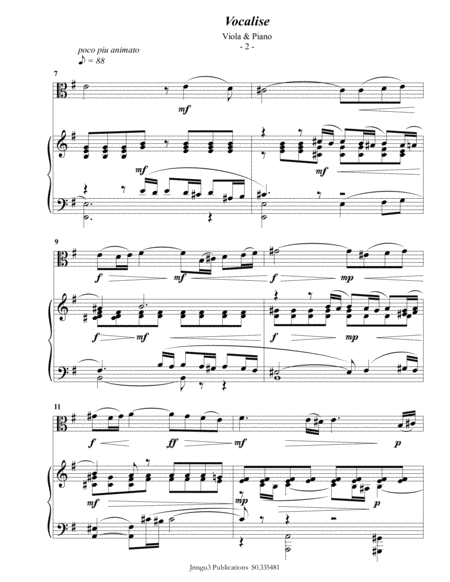 Rachmaninoff Vocalise For Viola Piano Page 2