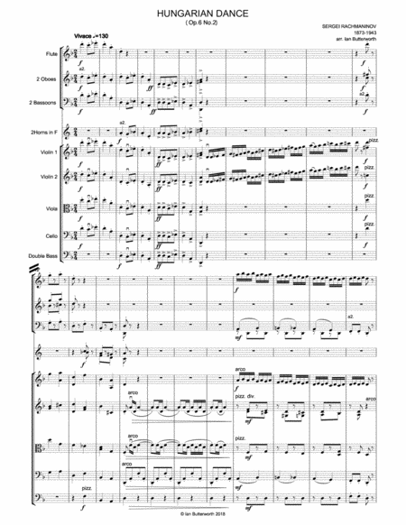 Rachmaninov Hungarian Dance Op 6 No 2 For Chamber Orchestra Page 2