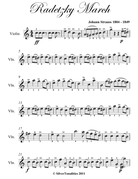 Radetzky March Easy Violin Sheet Music Page 2