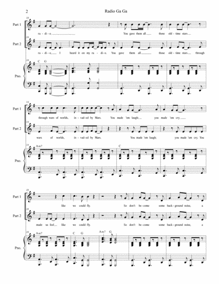 Radio Ga Ga For 2 Part Choir Page 2