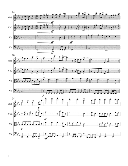 Radioactive By Imagine Dragons For String Quartet Page 2