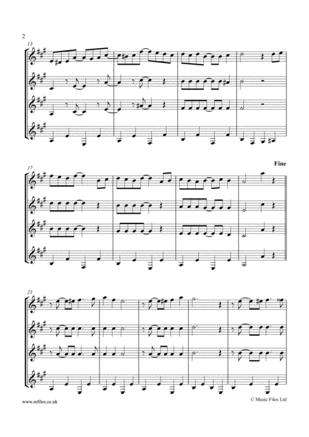 Ragtime For Bedtime For Clarinet Quartet Score Parts Page 2