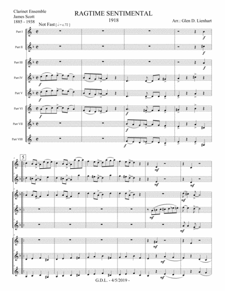 Ragtime Sentimental Clarinets Page 2