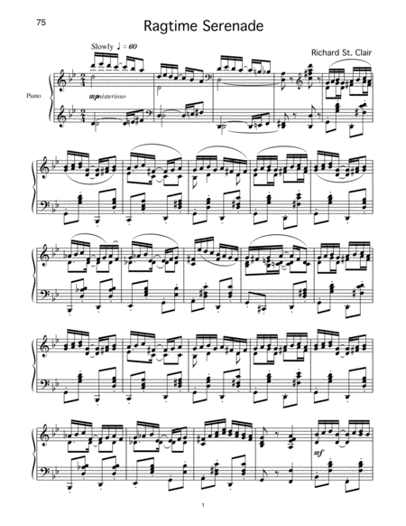 Ragtime Serenade For Solo Piano Page 2