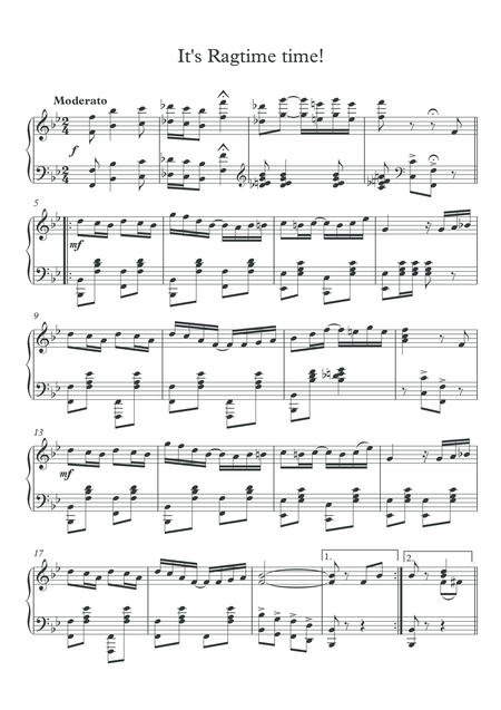 Ragtime Time Piano Solo Page 2
