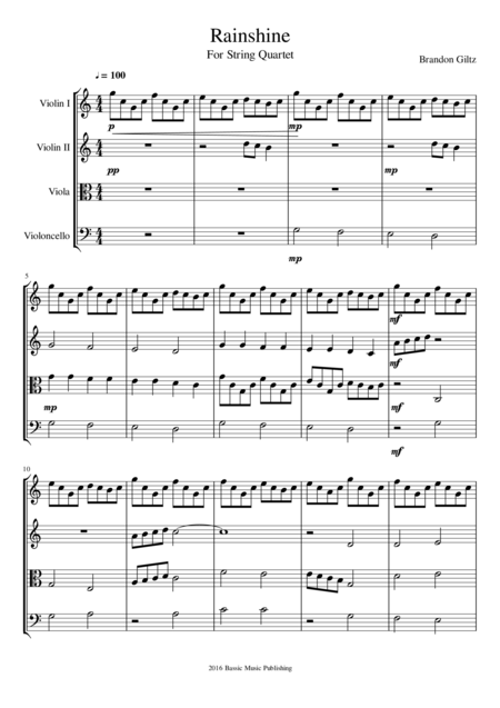 Rainshine For String Quartet Page 2