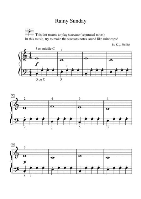 Rainy Sunday Beginner Piano Solo Page 2