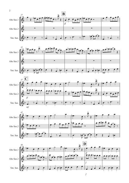 Raising The Game Jazzy Style For Saxophone Trio Page 2