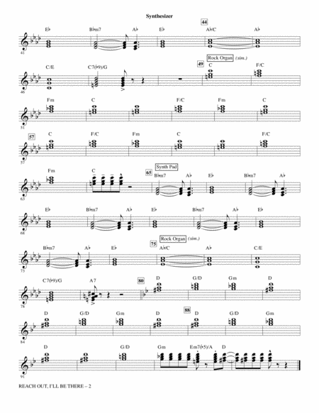 Reach Out I Will Be There Arr Alan Billingsley Synthesizer Page 2