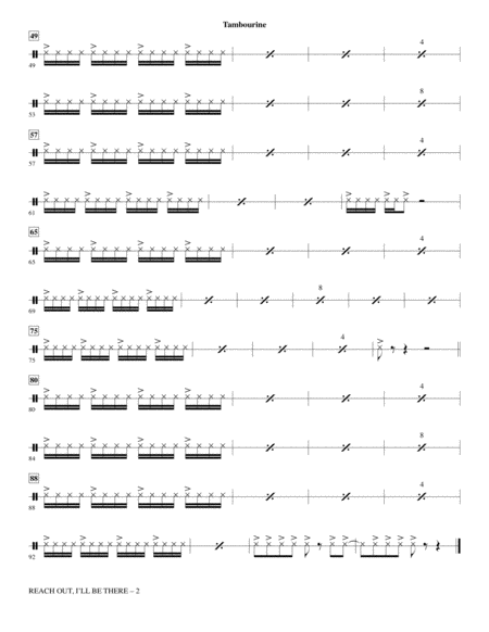 Reach Out I Will Be There Arr Alan Billingsley Tambourine Page 2