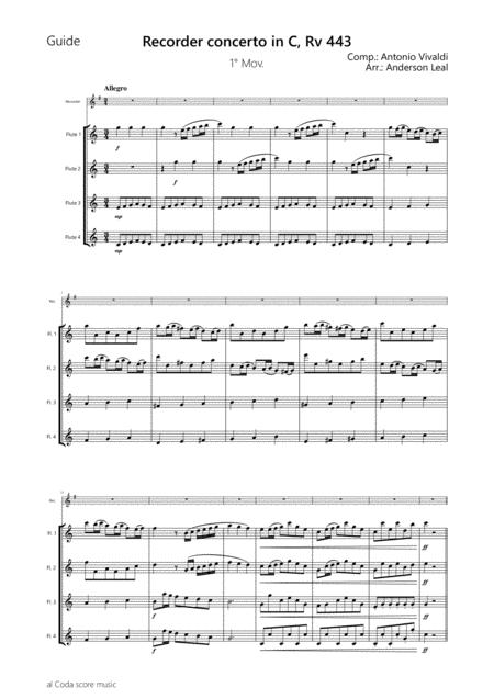 Recorder Concerto In C Major Rv 443 By A Vivaldi For Woodwind Quintet Page 2