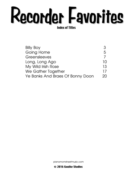 Recorder Favorites For Beginning Recorders Page 2