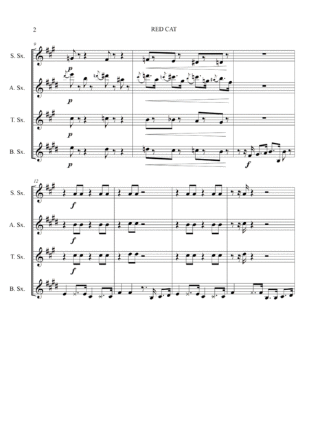 Red Cat For Saxophone Quartet Page 2