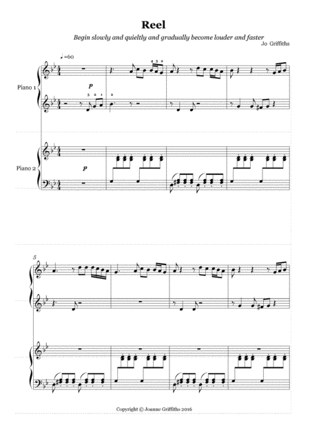 Reel An Easy Piano Duet For 4 Hands 1 Piano Page 2