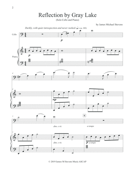 Reflection By Gray Lake Cello Piano Page 2