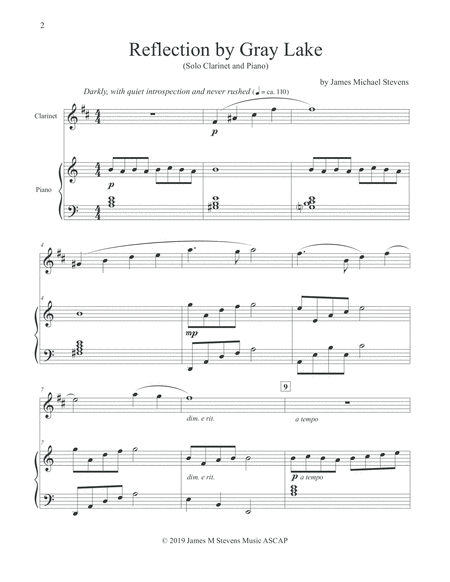 Reflection By Gray Lake Clarinet Piano Page 2