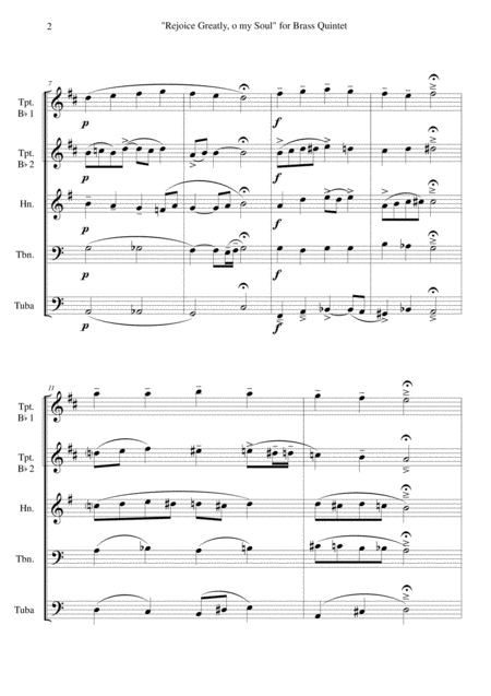 Rejoice Greatly O My Soul For Brass Quintet Page 2