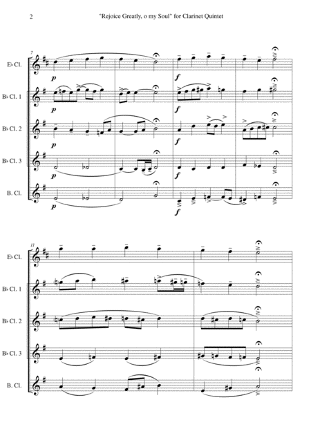 Rejoice Greatly O My Soul For Clarinet Quintet Page 2