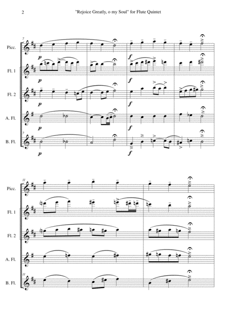 Rejoice Greatly O My Soul For Flute Quintet Page 2