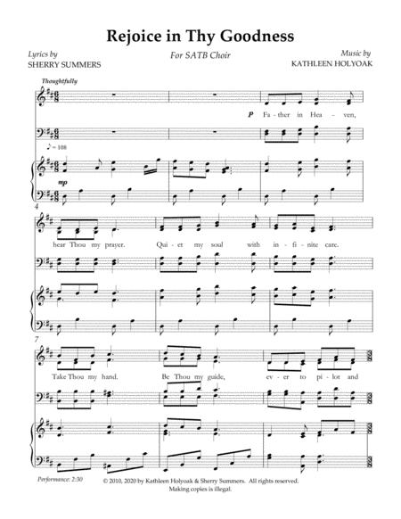 Rejoice In Thy Goodness Satb Arrangment Music By Kathleen Holyoak Page 2