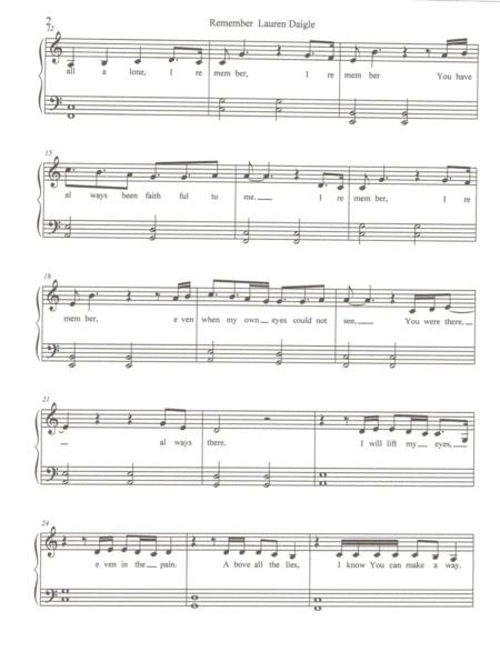 Remember Easy Piano Page 2