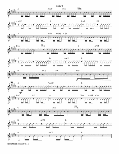 Remember Me Duo From Coco Arr Audrey Snyder Guitar 1 Page 2