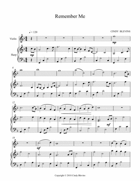 Remember Me For Harp And Violin Page 2