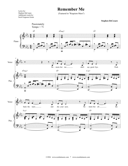Remember Me Piano Vocal Score Page 2