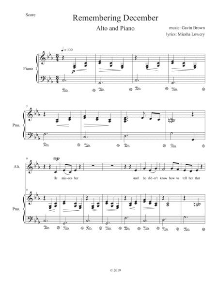 Remembering December For Alto And Piano Page 2