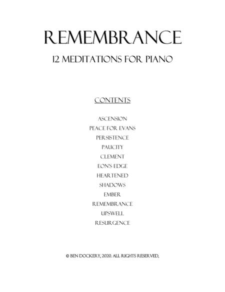 Remembrance 12 Meditations For Piano Page 2