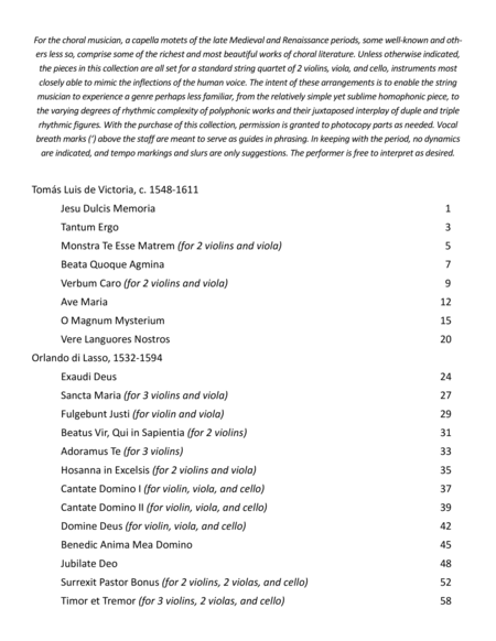 Renaissance Motets Arranged For Strings Victoria Di Lasso Page 2