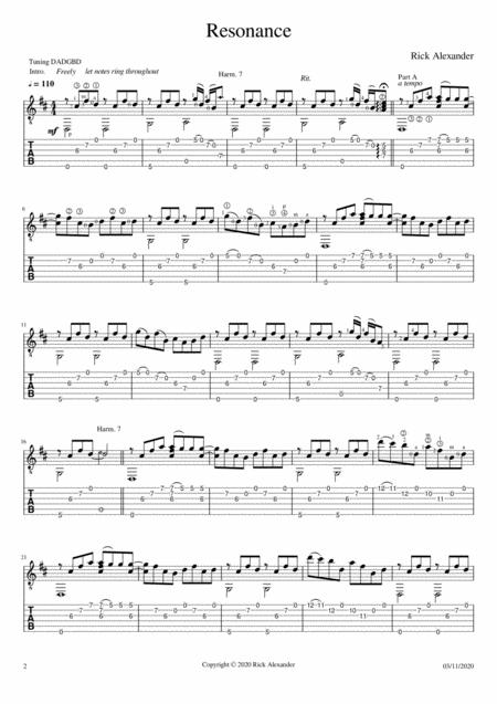 Resonance For Solo Guitar Tab Page 2