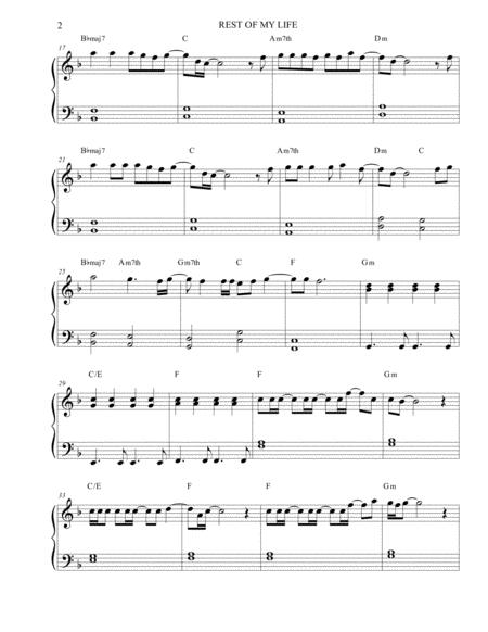 Rest Of My Life Bruno Mars Sheet Music Easy Piano Page 2