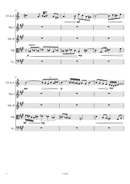 Return To The Heart For Clarinet In A And String Quartet Page 2