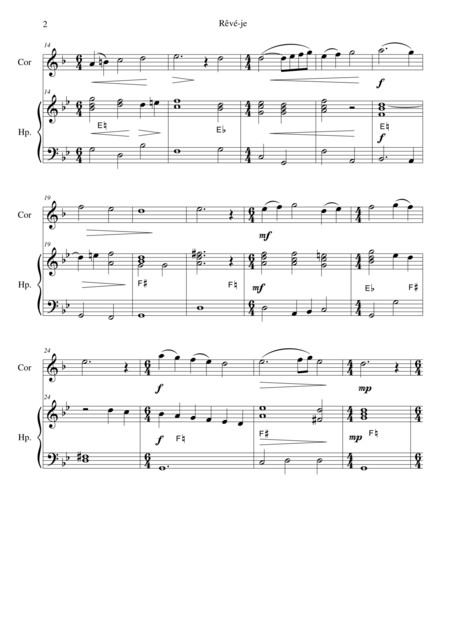 Reve Je For Cor Anglais And Harp Page 2