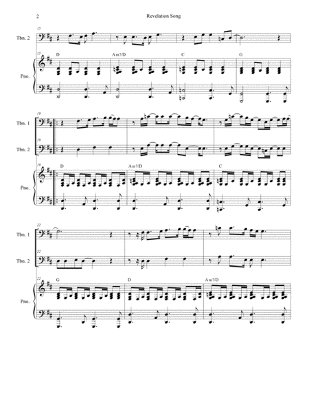 Revelation Song Trombone Duet Page 2