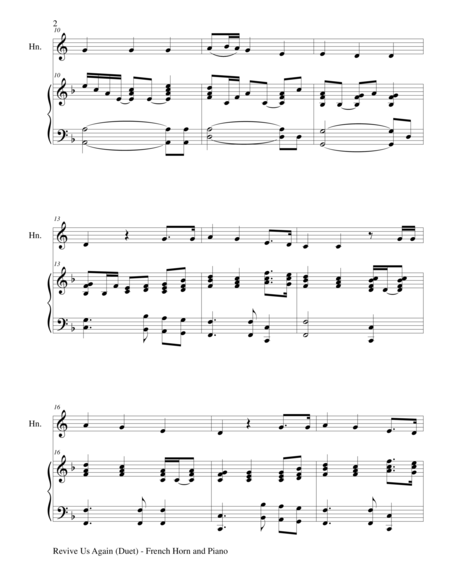 Revive Us Again Duet French Horn And Piano Score And Parts Page 2