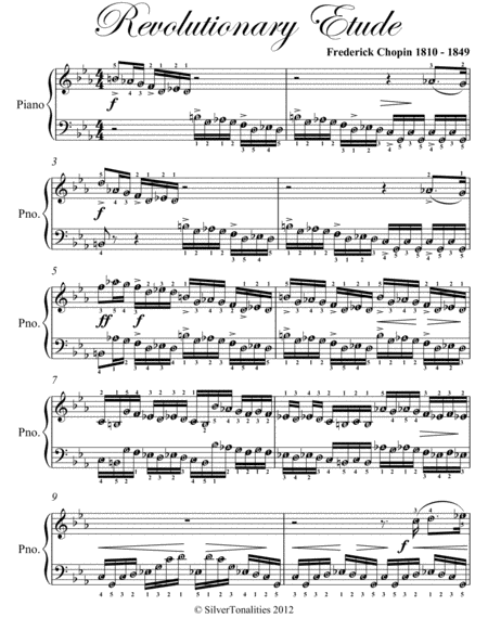 Revolutionary Etude Opus 10 Number 12 Easy Intermediate Piano Sheet Music Page 2