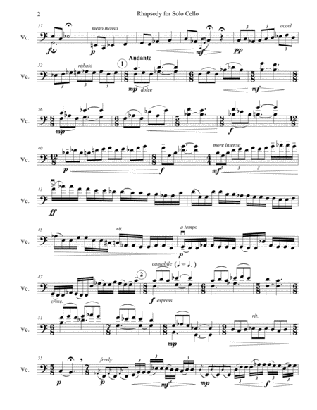 Rhapsody For Solo Cello Page 2