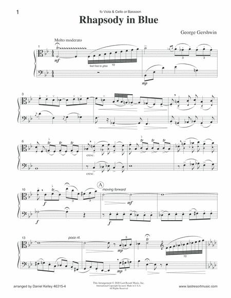 Rhapsody In Blue For Viola Cello Or Bassoon Duet Music For Two Page 2