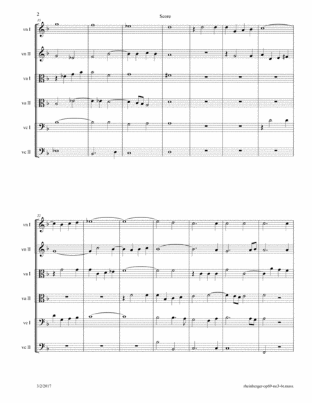 Rheinberger Abendlied Evening Song Op 69 No 3 Arr For String Sextet Page 2