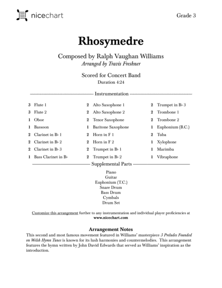 Rhosymedre Score Parts Page 2