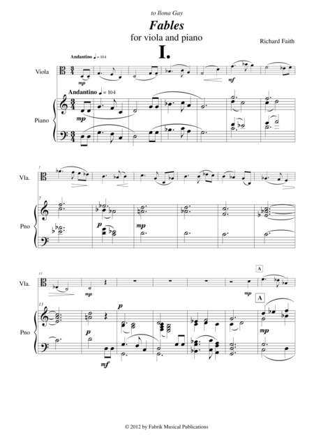 Richard Faith Fables For Viola And Piano Page 2