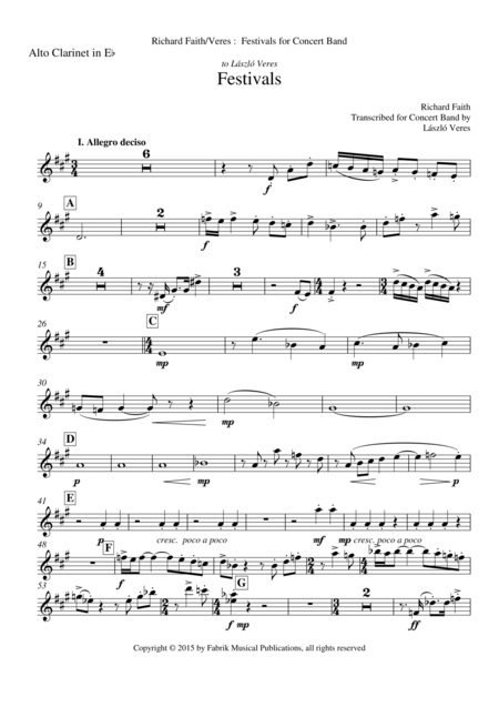 Richard Faith Lszl Veres Festivals For Concert Band Alto Clarinet Part Page 2