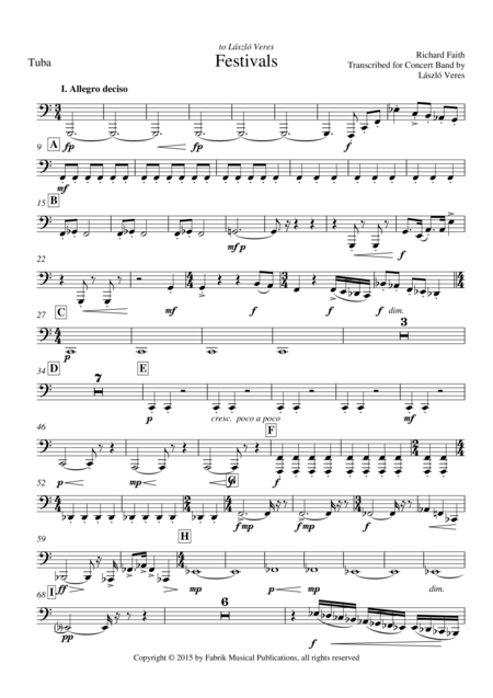 Richard Faith Lszl Veres Festivals For Concert Band Tuba Part Page 2