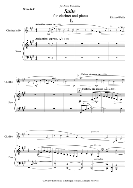 Richard Faith Suite For Clarinet And Piano Page 2